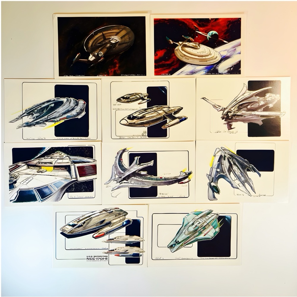 COMPLETE Set of 10 MINT Star Trek IX Insurrection Concept Art Promo Postcards